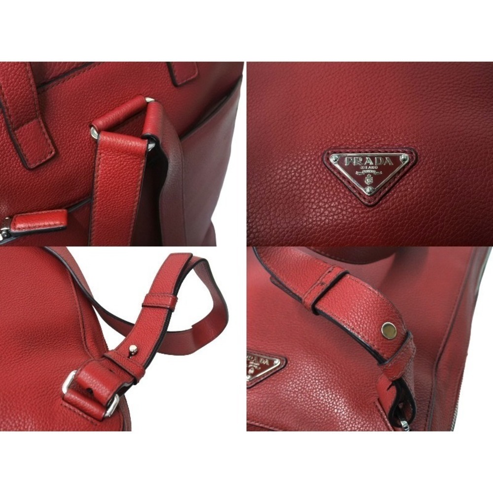 Prada Rucksack Backpack Leather Red - image 6